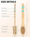Metene Shower Brush with Soft & Stiff Bristles, Bath Dual-Sided Long Handle Back Scrubber, 1 Hook